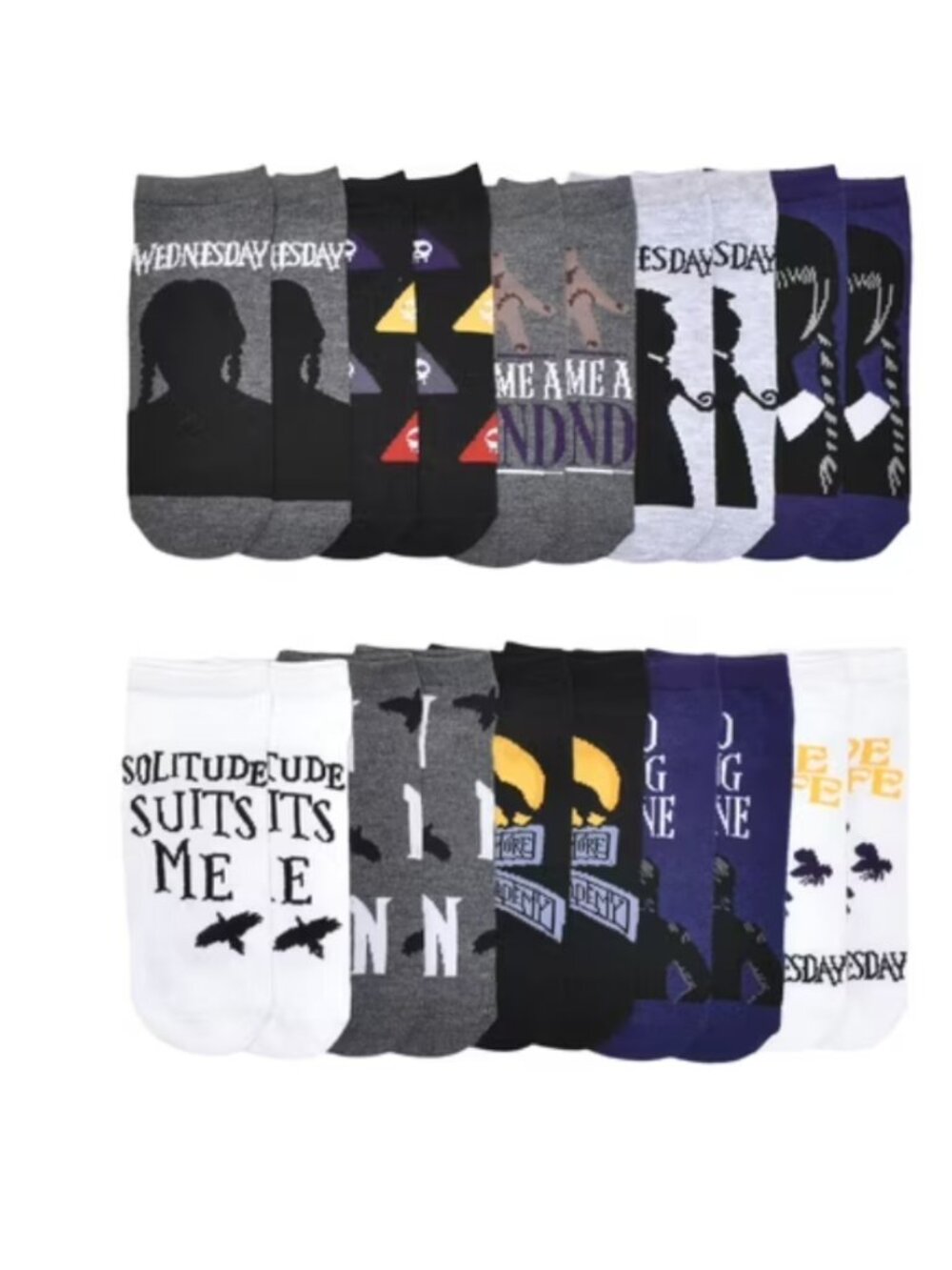 Wednesday Womens 10-Pack Low-Cut Socks, Sock Size 4-10
